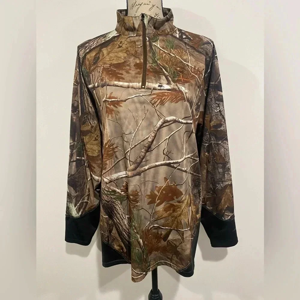 Habit Realtree Camo Jacket 1/4 Zip Pullover Long Sleeve Men’s Size Large